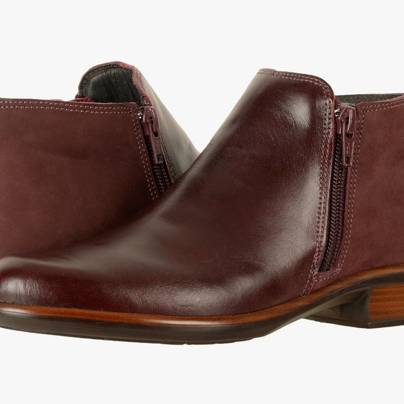 Naot Helm Bootie Bordeaux Leather/Violet Nubuck Women's Size 38 - Picture 1 of 11